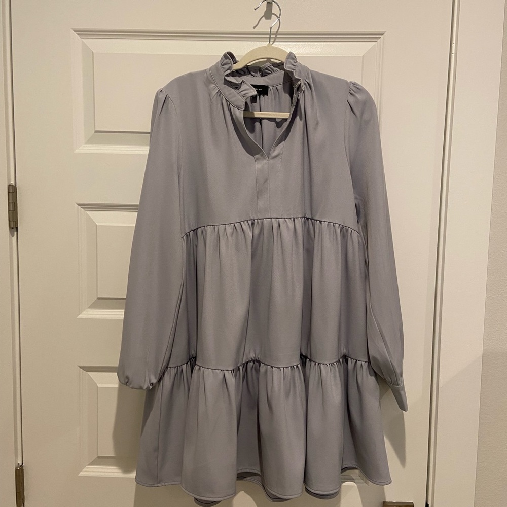 En Saison Slate Blue Tiered Dress